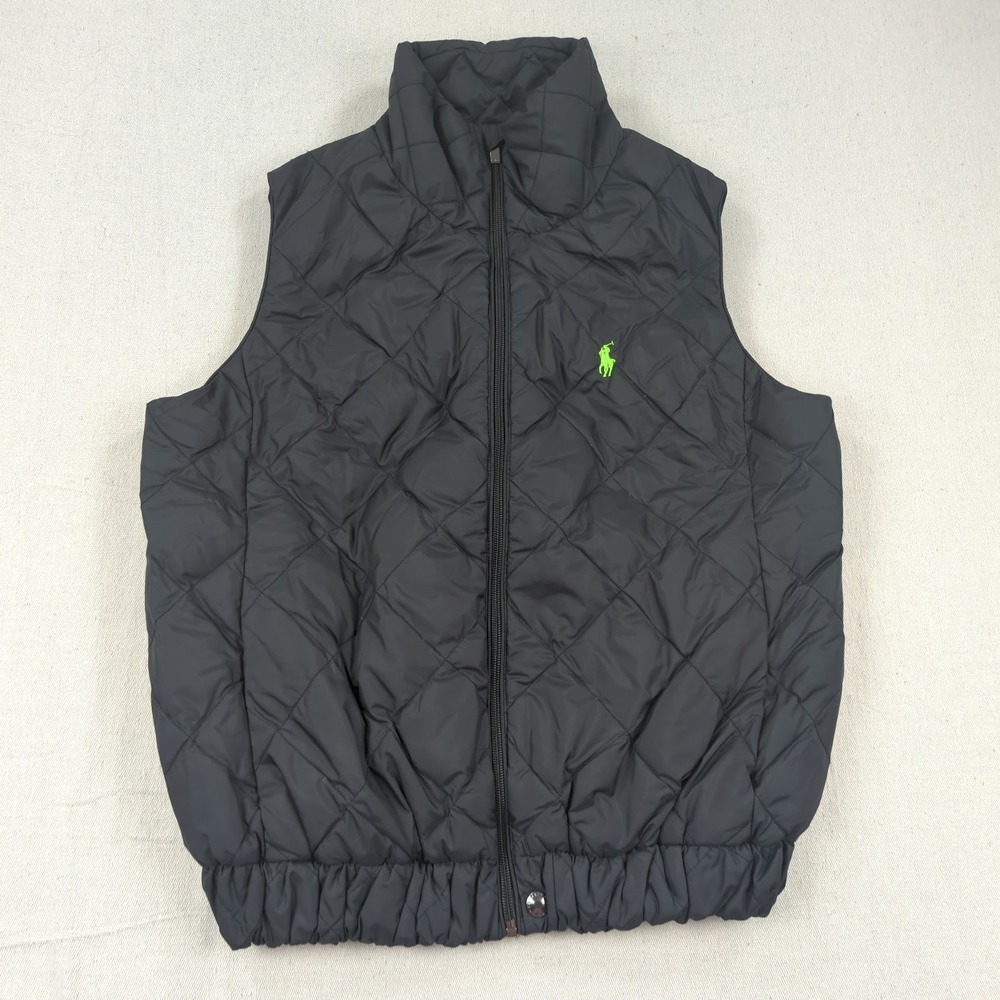 Polo Ralph Lauren Vest Mens Medium Black Down Puffer Performance